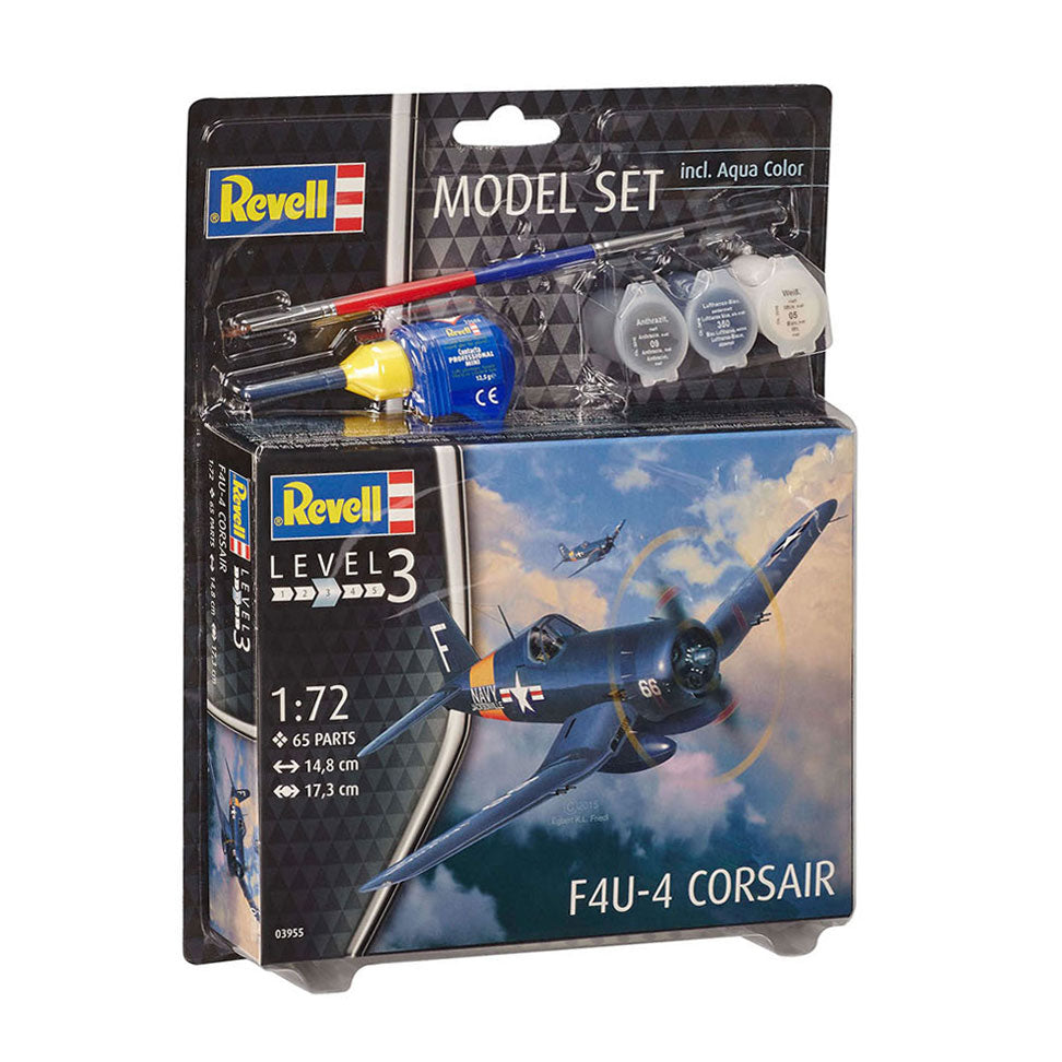 Revell modèle réduit avion de chasse corsaire f4u-4 - incl. couleurs de peinture de base