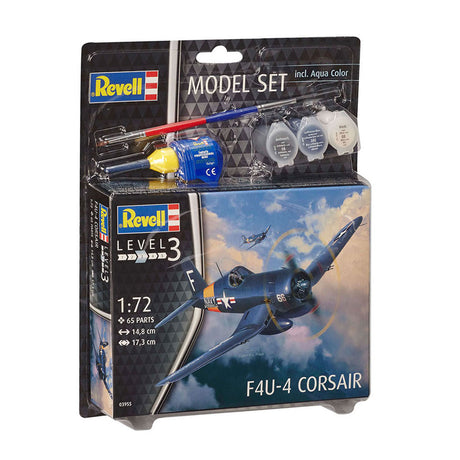 Revell modèle réduit avion de chasse corsaire f4u-4 - incl. couleurs de peinture de base