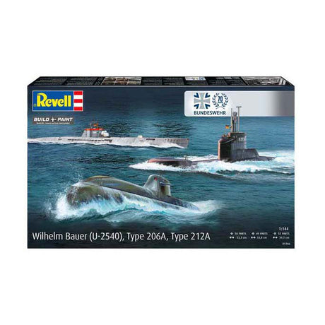Maquette Revell - 70 ans Bundeswehr-Wilhelm Bauer, type 206a, classe 2 1:144 - 154 pcs.