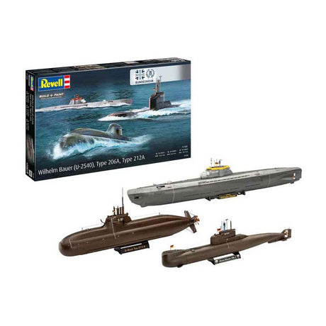 Maquette Revell - 70 ans Bundeswehr-Wilhelm Bauer, type 206a, classe 2 1:144 - 154 pcs.
