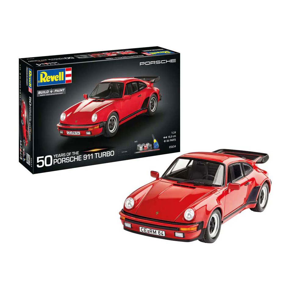 Maquette Revell - Porsche 911 Turbo - 50 ans de Porsche Turbo 1:24 - 86 pièces.
