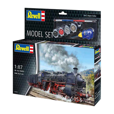 Maquette Revell - schnellzulokomotive br18505 avec annexe 1:87 - 163 pièces. - y compris couleurs de peinture de base