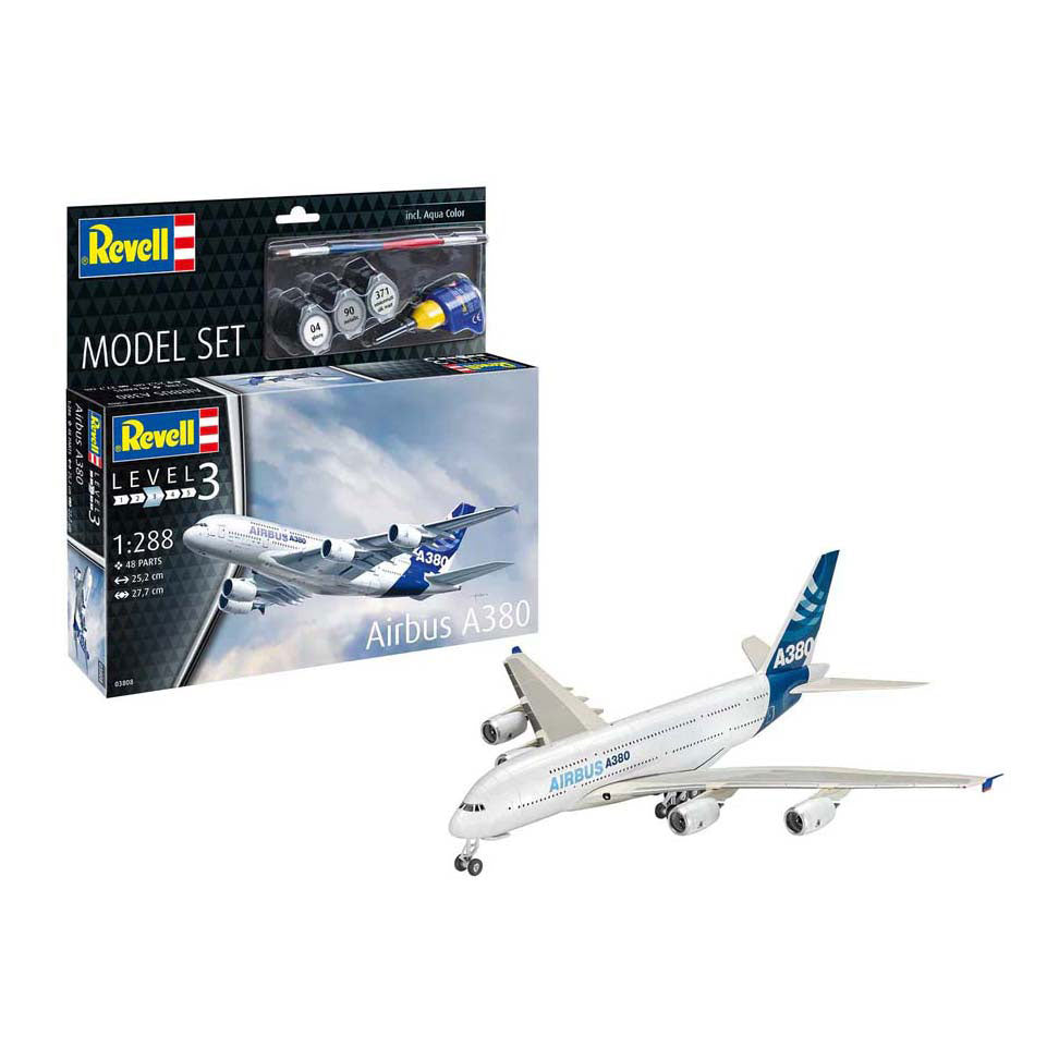 Maquette Revell - Airbus A380 1:288 - 48 pièces. - y compris couleurs de peinture de base