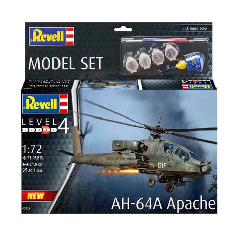 Maquette Revell - ah-64a apache 1:72 - 71 pcs. - y compris couleurs de peinture de base
