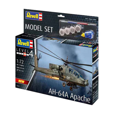 Maquette Revell - ah-64a apache 1:72 - 71 pcs. - y compris couleurs de peinture de base