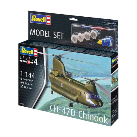 Maquette Revell - ch-47d chinook 1:144 - 104 pcs. - y compris couleurs de peinture de base