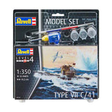 Maquette Revell - Sous-marin allemand type VII C 41 1:350 - 35 pcs. - y compris couleurs de peinture de base