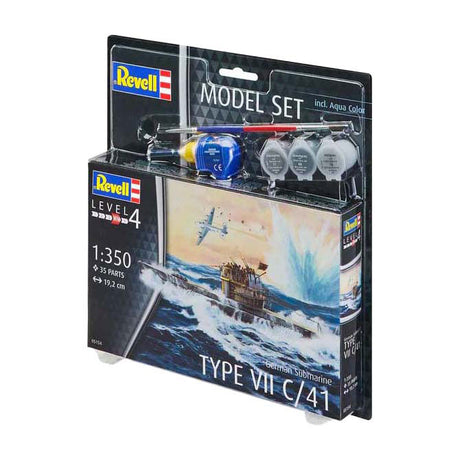 Maquette Revell - Sous-marin allemand type VII C 41 1:350 - 35 pcs. - y compris couleurs de peinture de base
