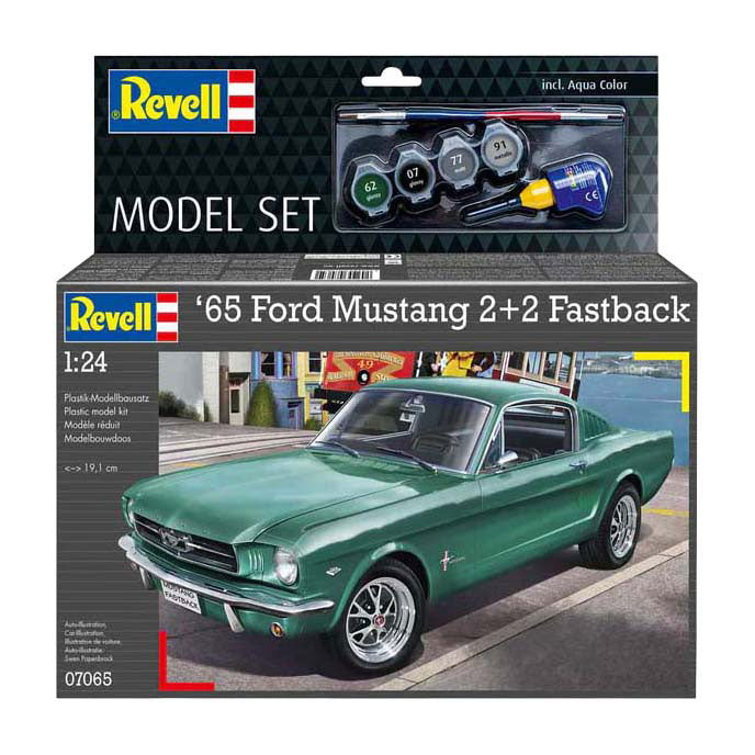 Maquette Revell - 1965 Ford Mustang 2+2 fastback 1:24 - 82 pcs. - y compris couleurs de peinture de base