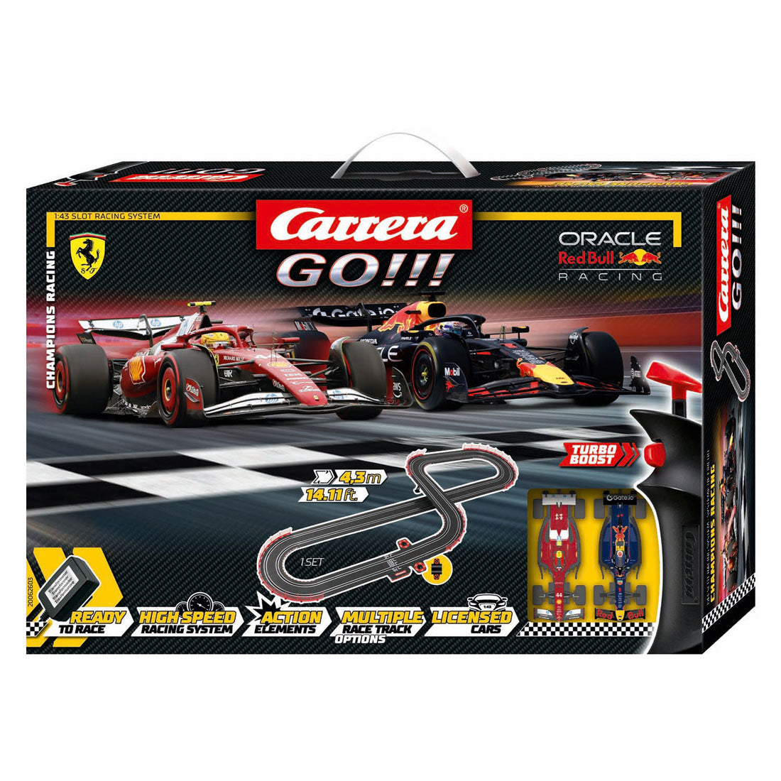 Carrera, allez !!! piste de course - course de champion m. verstappen n°1 contre l. Hamilton n°44