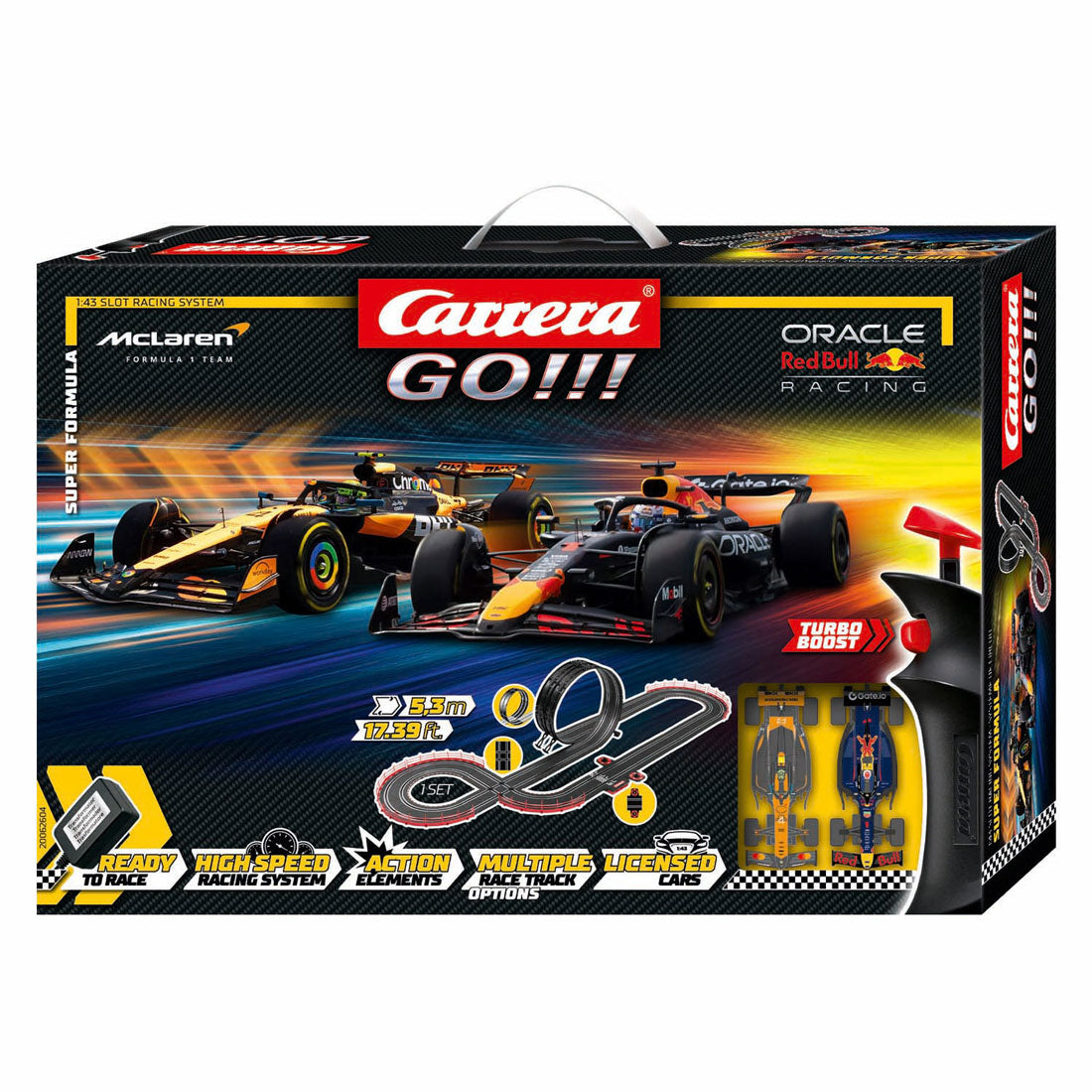 Carrera, allez !!! super formule de piste de course - m. verstappen, n°1 contre l. Norris, n°4