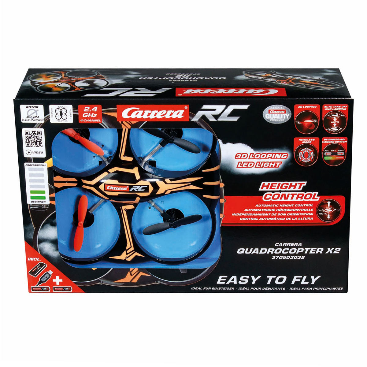 Drone quadricoptère Carrera RC 2,4 GHz x2