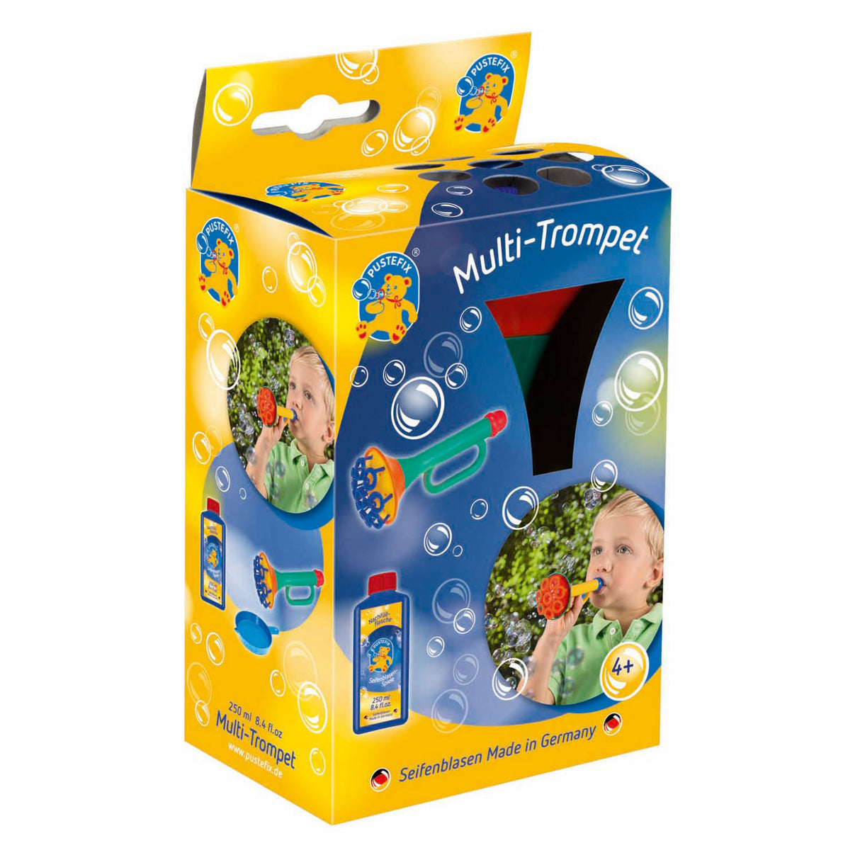 Trompette multi-bulles Pustefix avec souffleur à bulles