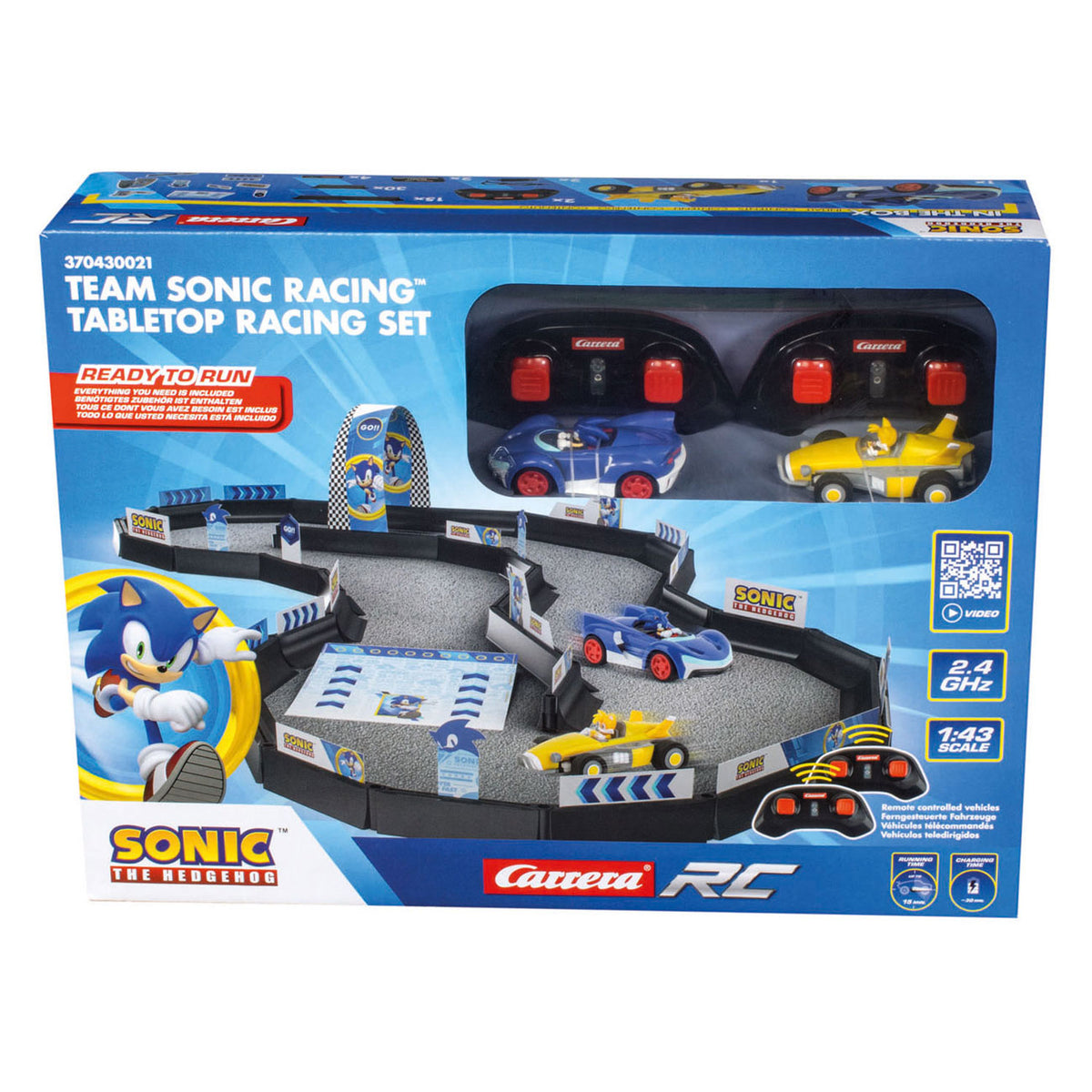 Carrera RC 2,4 GHz Race Track Team Sonic Racing Ensemble de course sur table - 1:43