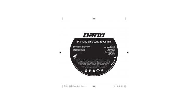 Dario Tools disque à tronçonner diamanté vol.r. 125mm