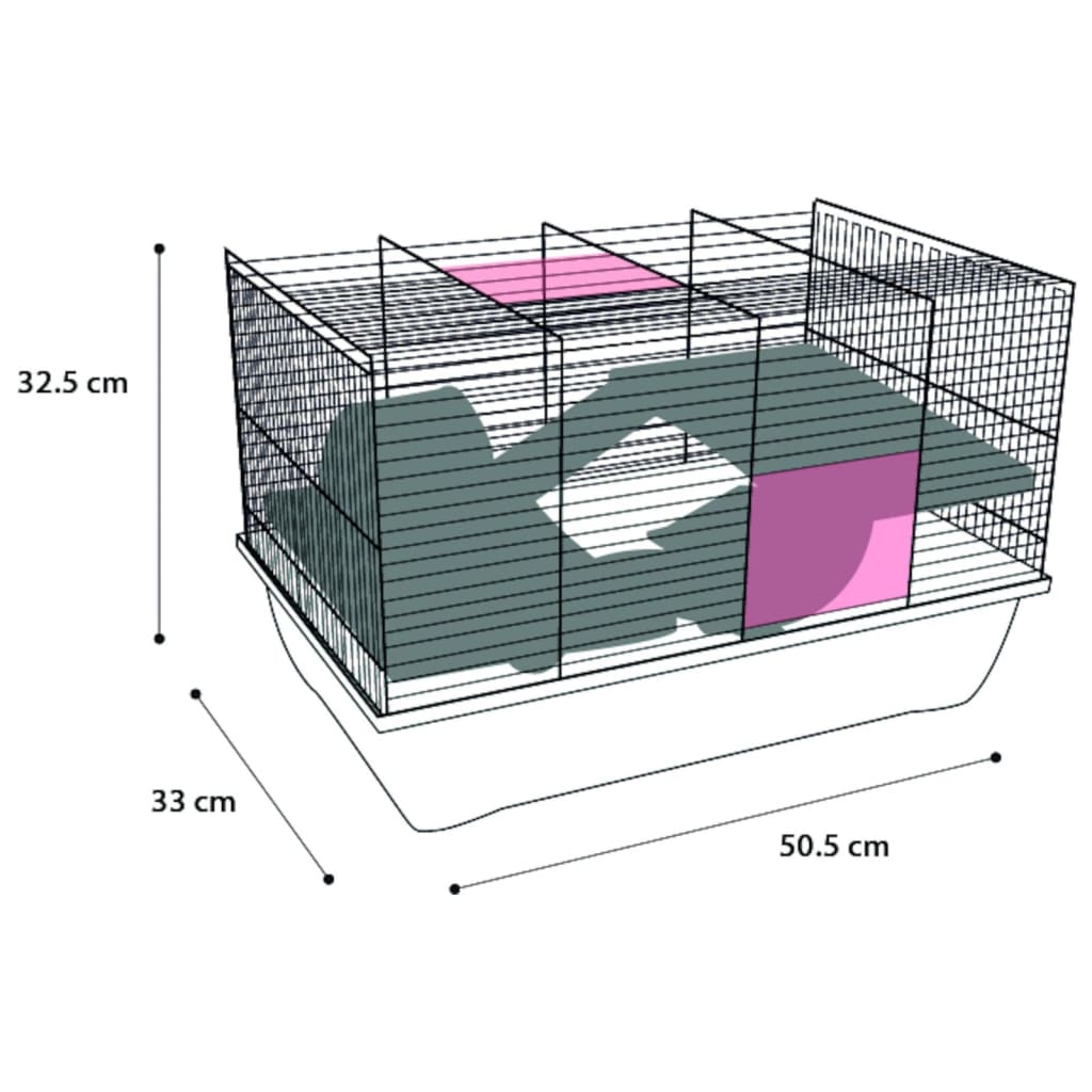 Flamingo Flamingo CAGE CAGE JARO 2 50,5X33X32.5 CM Black and Blue