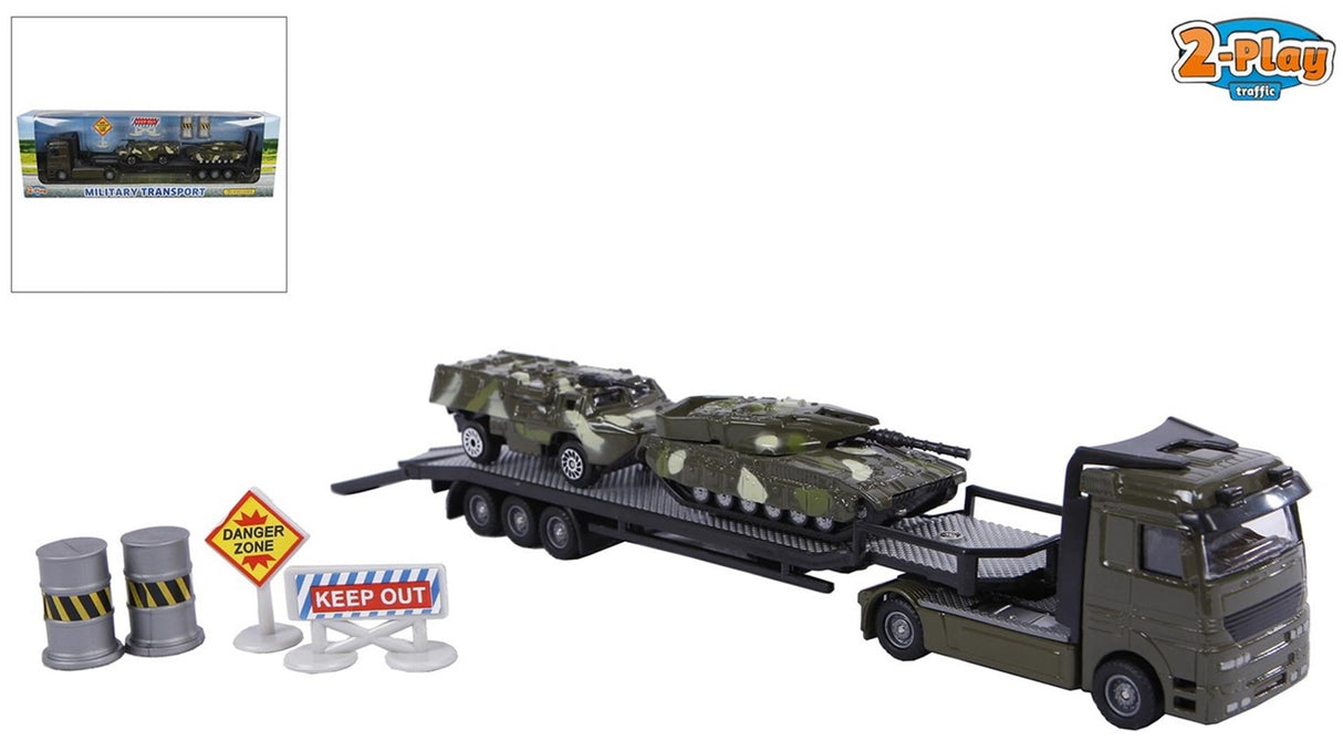 Transporteur militaire 2 jeux + chars 24cm