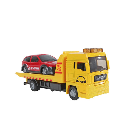 Véhicule de dépannage camion globe homme pour enfants avec voiture, 19 cm