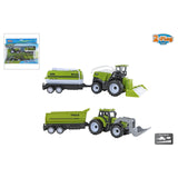 Tracteur 2 jeux et moissonneuse-batteuse avec 2 remorques, 24 cm