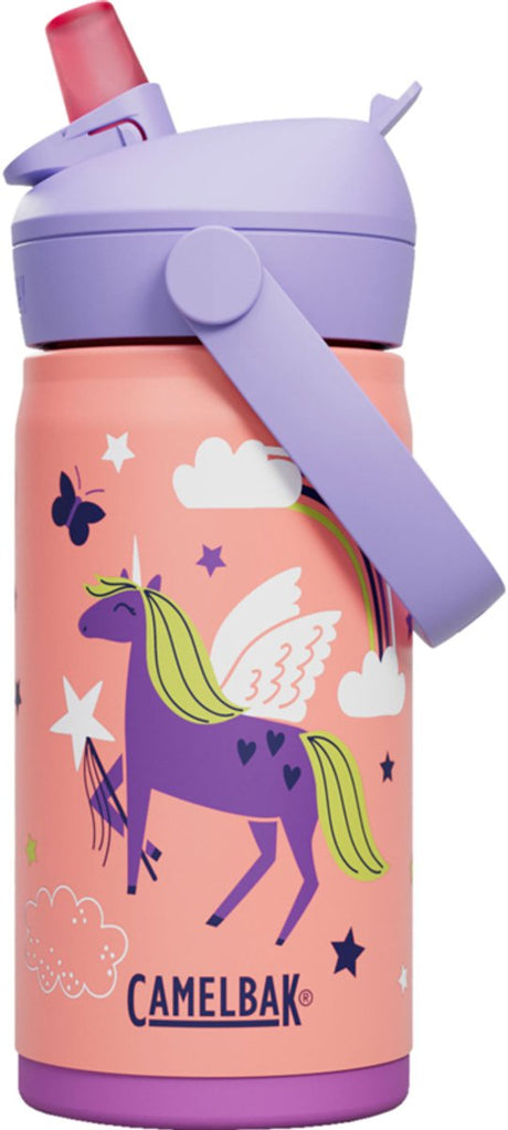 Camelbak thrive flip paille gourde enfants - 350 ml - acier inoxydable - avec paille - bouteille d'eau isolante - rose