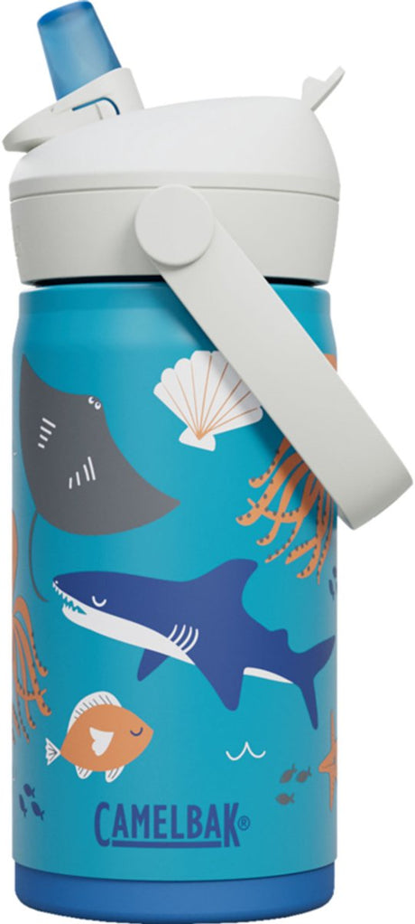 Camelbak thrive flip paille gourde enfants - 350 ml - acier inoxydable - avec paille - bouteille d'eau isolante - bleu