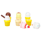 Small foot wooden ice cream cart with accessories