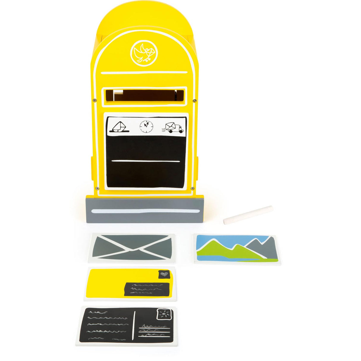 Small foot wooden letterbox with accessories