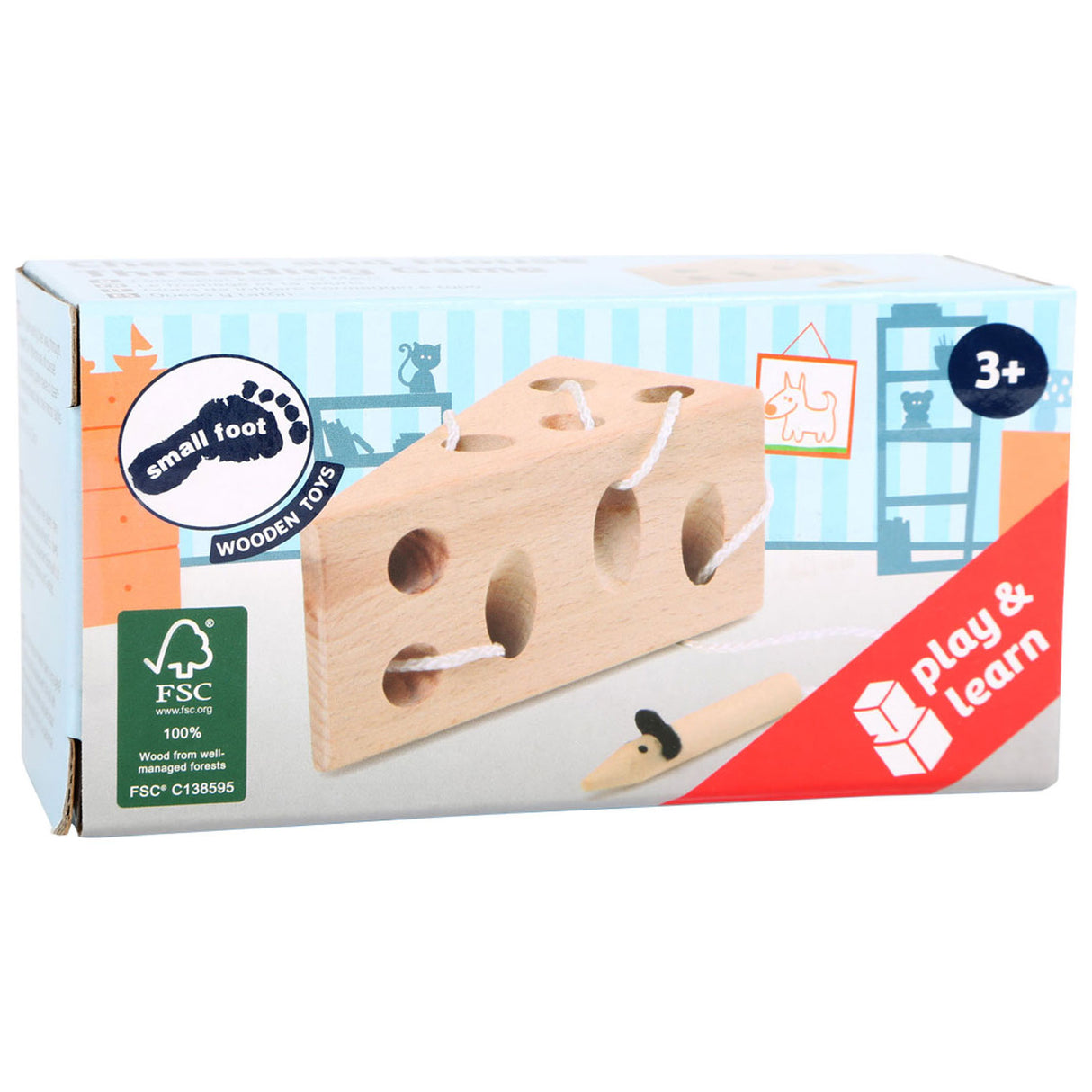 Petit pied - fromage et jeu de route en bois de la souris