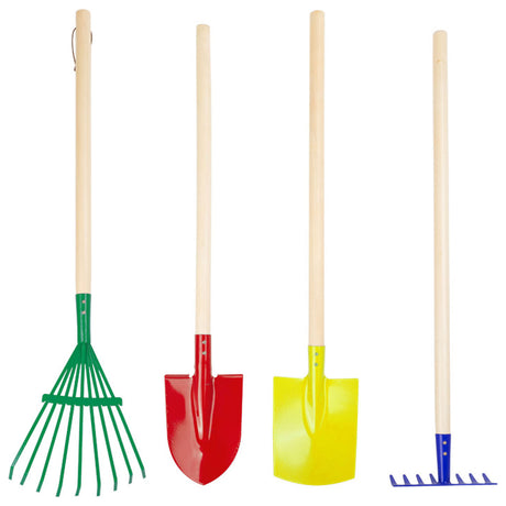 Petit pied - outils de jardin pour enfants en bois, 4dlg.
