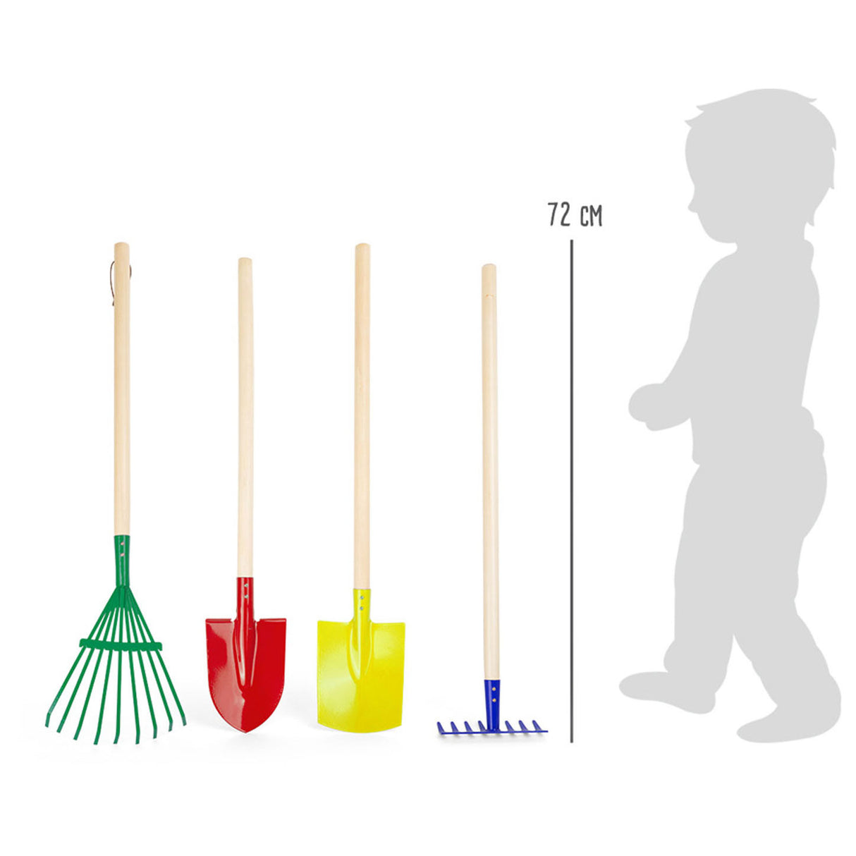 Petit pied - outils de jardin pour enfants en bois, 4dlg.