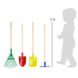 Petit pied - outils de jardin pour enfants en bois, 4dlg.