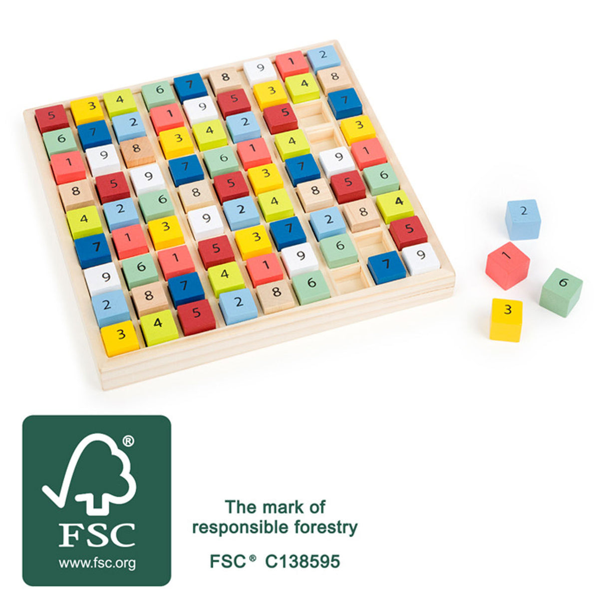 Petit pied - Couleur de jeu Sudoku en bois, 82dlg.