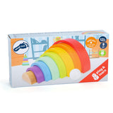 Petit pied - Blocs de construction en bois arc-en-ciel, 9dlg.