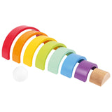 Petit pied - Blocs de construction en bois arc-en-ciel, 9dlg.
