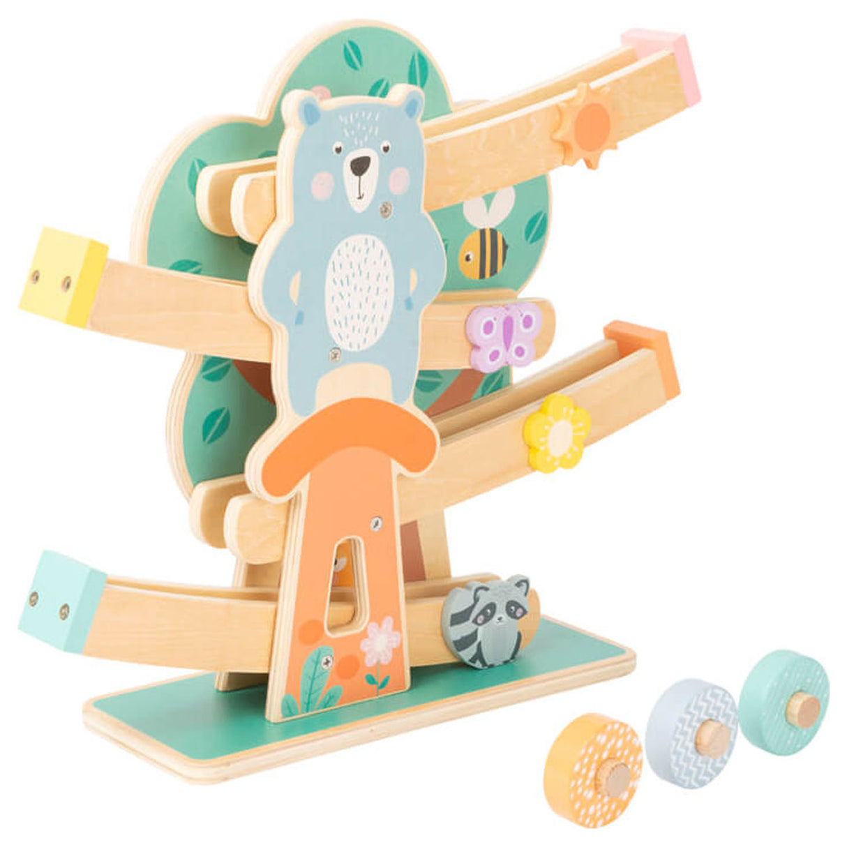 Petit pied - Knikkerbaan en bois Dieren Pastel