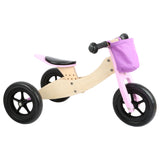 Petit pied - Tricycle en bois et vélo d'équilibre 2in1 maxi rose