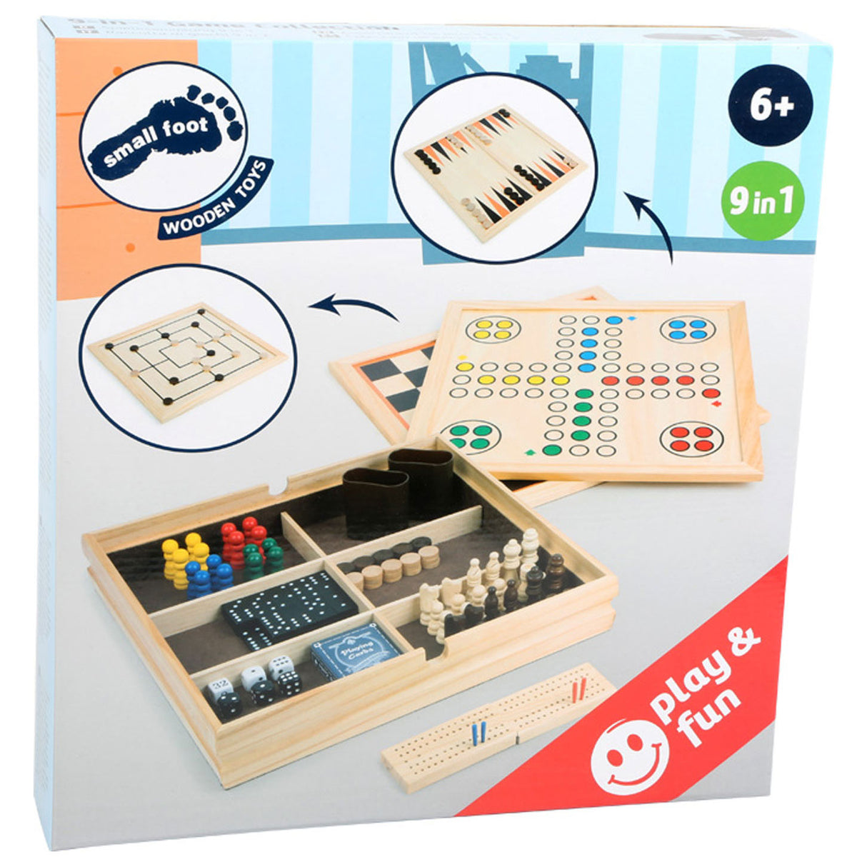 Small foot - jeux classiques en bois 9en1
