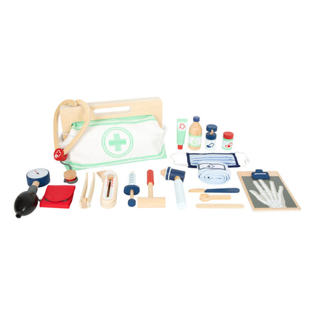 Petit pied - Sac docteur avec accessoires de doctorat en bois, 18dlg.