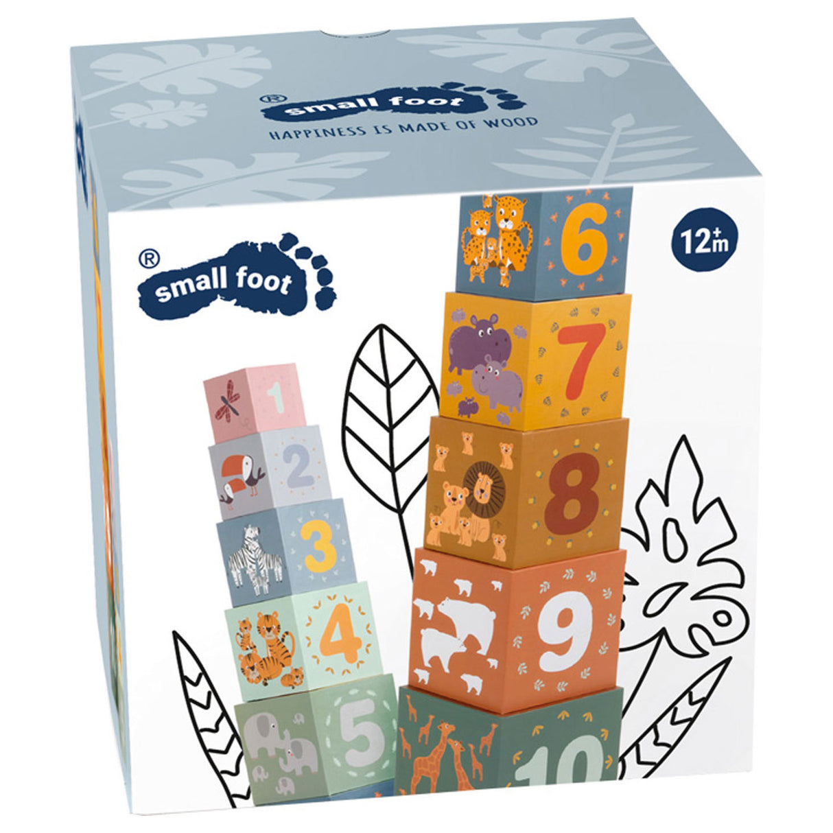 Small foot - blocs à empiler safari en carton, 10 pcs.