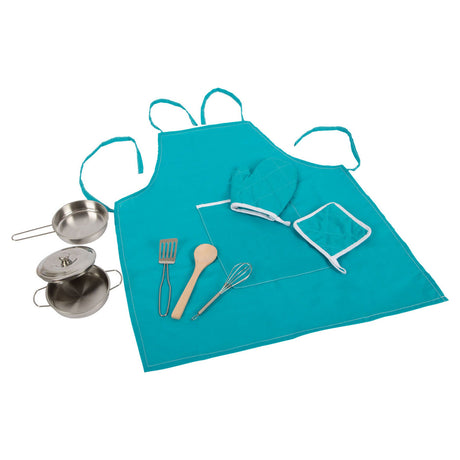 Small foot - set de cuisine ludique avec tablier, 9 pièces.