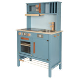 Petit pied - cuisine pour enfants en bois bleu, 7dlg.