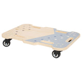 Petit pied - rouleau en bois bleu