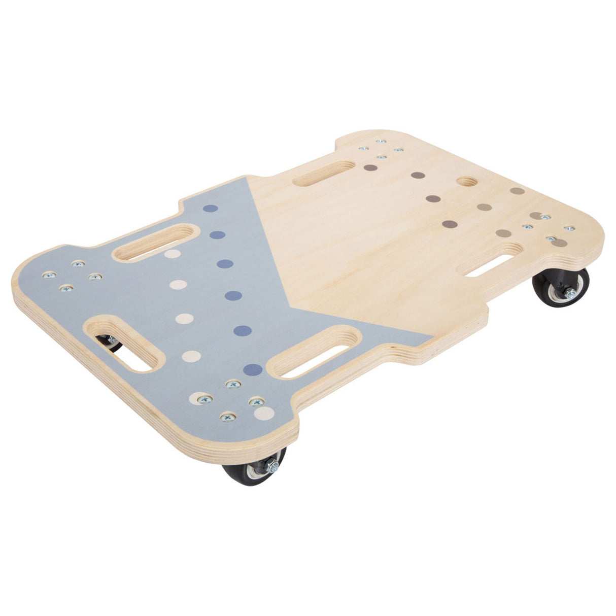 Petit pied - rouleau en bois bleu