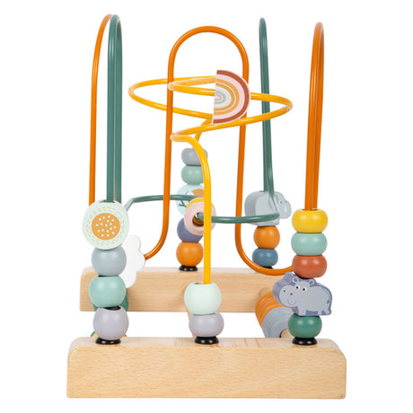 Small foot - Safari en spirale de motricité en bois avec perles