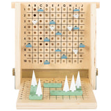 Small foot wooden strategy game battle for the ships