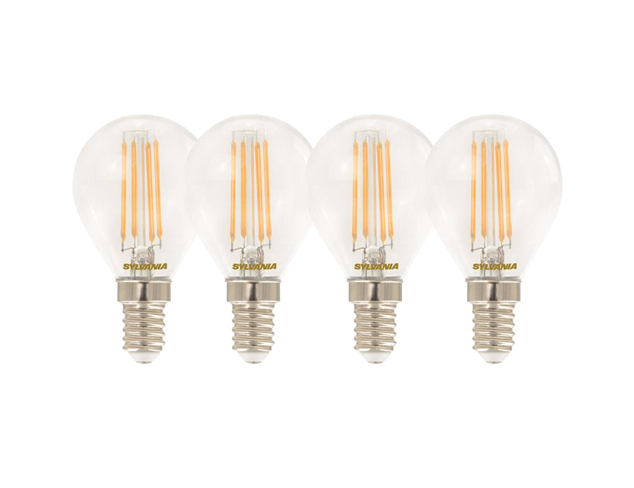 Lampe LED Sylvania - e14 - 470 lm - boule - transparente - 4 pièces