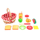 Small foot picnic basket with wooden cut