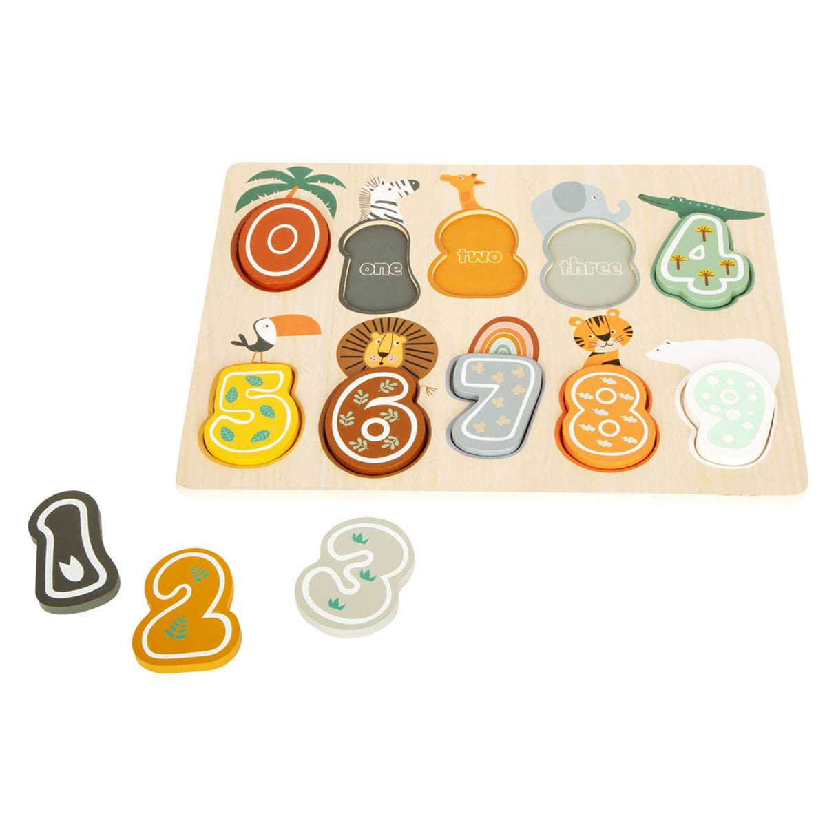 Small Foot Wooden Number Puzzle Safari