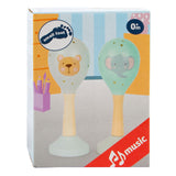 Small foot - hochet bébé en bois maracas animal, lot de 2