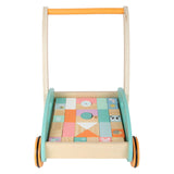 Small foot - trotteur en bois avec blocs pastel, 35 pièces.
